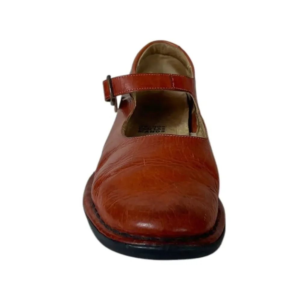 Pikolinos Loafers Brown Mary Jane Buckle Leather Square Toe Women’s Size 7M